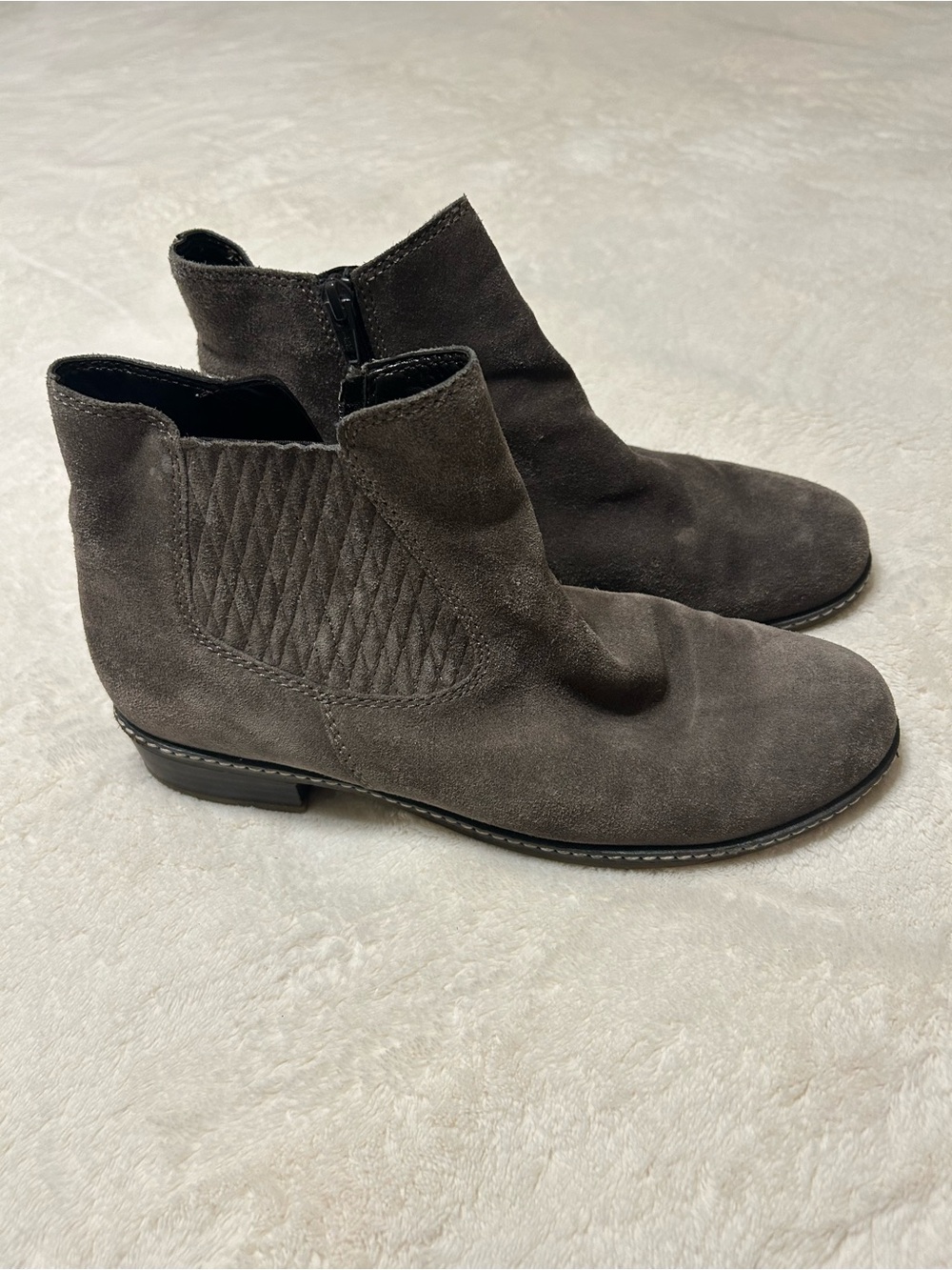 Gabor Women's Suede Ankle Booties - Dark Gray